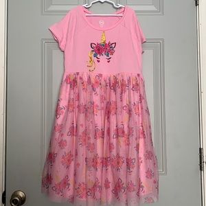 Pink tulle unicorn dress plus size